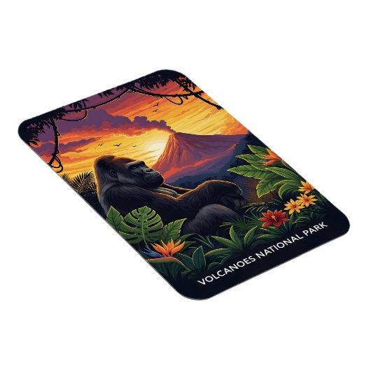 火山国立公園の夕日 マグネット (右側)