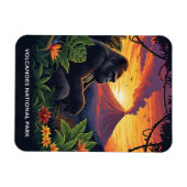 火山国立公園の夕日 マグネット (横)