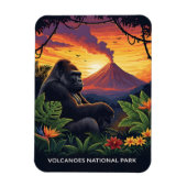 火山国立公園の夕日 マグネット (縦)
