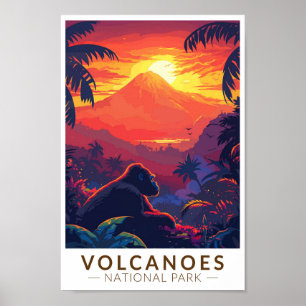 火山国立公園山ゴリラトラベル ポスター