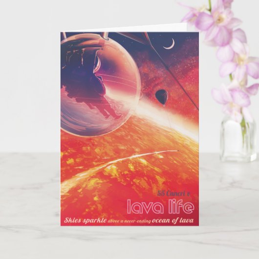 火山地獄の景色の極端な熱気球 カード (蘭)