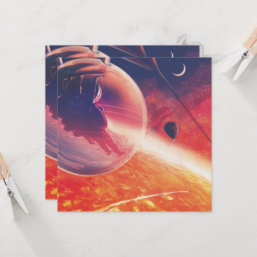 火山地獄の景色の極端な熱気球 カード (正面/裏面インサイチュ)