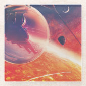 火山地獄の景色の極端な熱気球 ガラスコースター (正面)