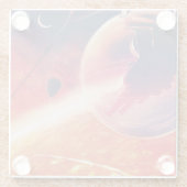 火山地獄の景色の極端な熱気球 ガラスコースター (裏面)