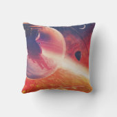 火山地獄の景色の極端な熱気球 クッション (裏面)