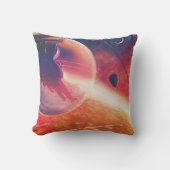 火山地獄の景色の極端な熱気球 クッション (正面)