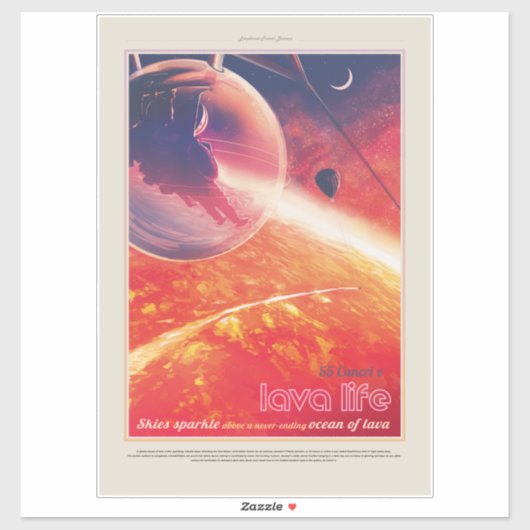 火山地獄の景色の極端な熱気球 シール (シート)