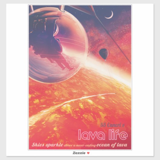 火山地獄の景色の極端な熱気球 シール (シート)