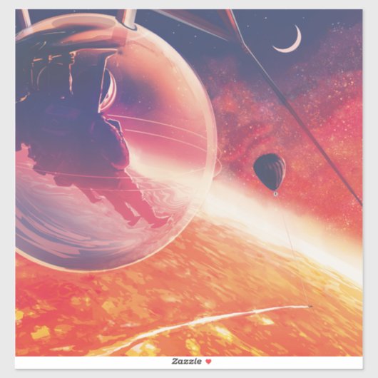 火山地獄の景色の極端な熱気球 シール (シート)