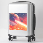 火山地獄の景色の極端な熱気球 シール (スーツケース)