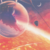 火山地獄の景色の極端な熱気球 シール (正面)