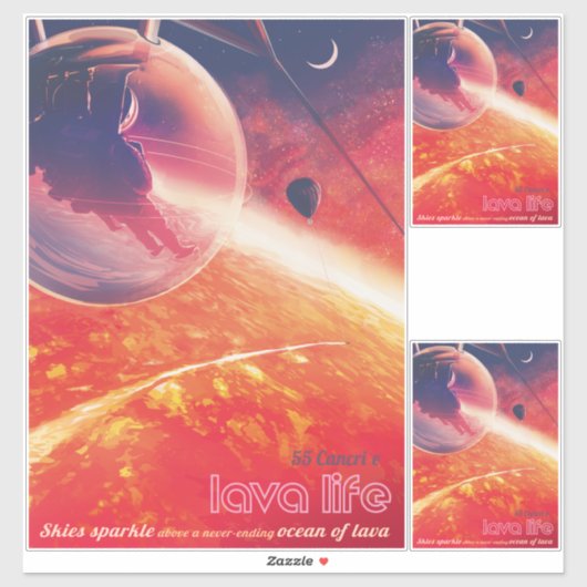 火山地獄の景色の極端な熱気球 シール (シート)