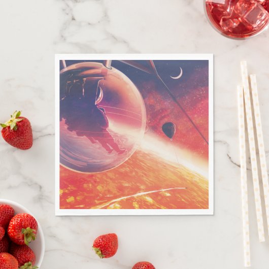 火山地獄の景色の極端な熱気球 スタンダードランチョンナプキン (インサイチュ)