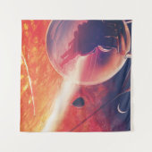 火山地獄の景色の極端な熱気球 タペストリー (正面(横))