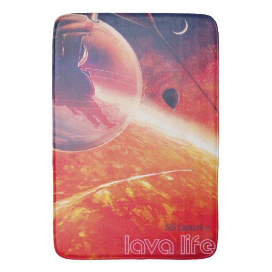 火山地獄の景色の極端な熱気球 バスマット (正面縦)