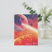 火山地獄の景色の極端な熱気球 ポストカード (スタンド正面)