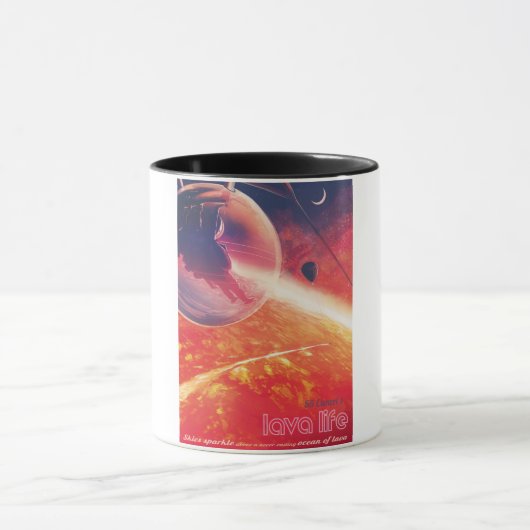 火山地獄の景色の極端な熱気球 マグカップ (中央)