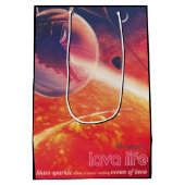 火山地獄の景色の極端な熱気球 ミディアムペーパーバッグ (裏面)