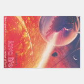 火山地獄の景色の極端な熱気球 ラッピングペーパーシート (正面3)