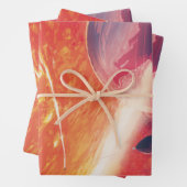 火山地獄の景色の極端な熱気球 ラッピングペーパーシート (インサイチュ)