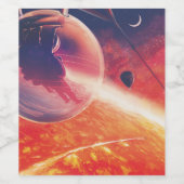 火山地獄の景色の極端な熱気球 ワインラベル (シングルラベル)