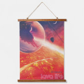 火山地獄の景色の極端な熱気球 吊り下げ型タペストリー (正面)