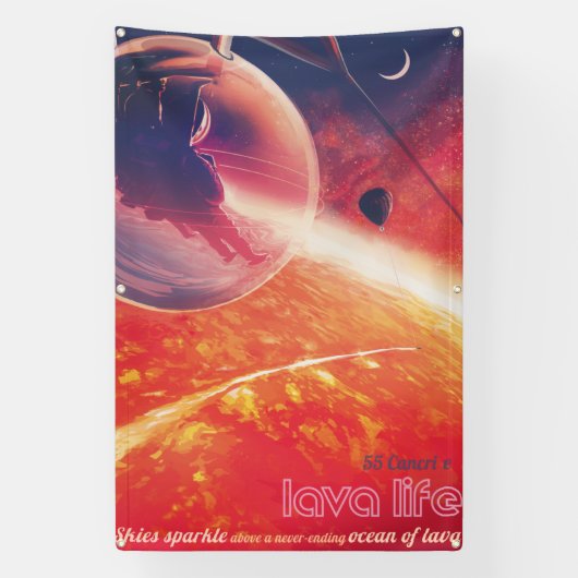 火山地獄の景色の極端な熱気球 横断幕 (縦)