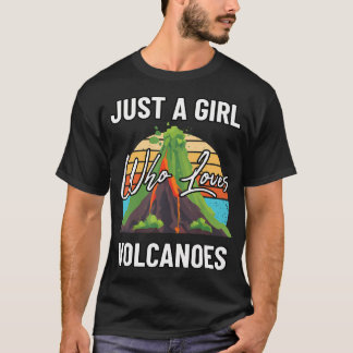 火山好き女子のための楽しい火山学者のデザイン Tシャツ