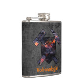 火山学者のロックハンマーとシールドロゴ フラスク (右)