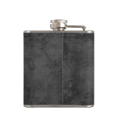 火山学者のロックハンマーとシールドロゴ フラスク (裏面)