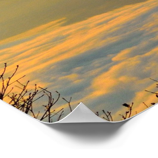 火山富士の風景 ポスター (角)