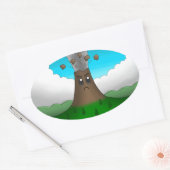 火山怒 楕円形シール (封筒)