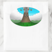 火山怒 楕円形シール (バッグ)