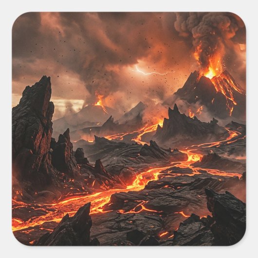 火山性溶岩 スクエアシール (正面)