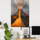 火山断面積 ポスター (ホームオフィス)