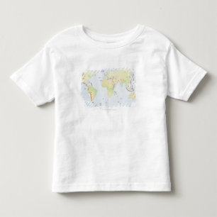 火山活動の場所を示す世界地図 トドラーTシャツ