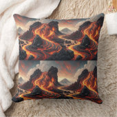火山溶岩流レイアウト アート クッション (ブランケット)