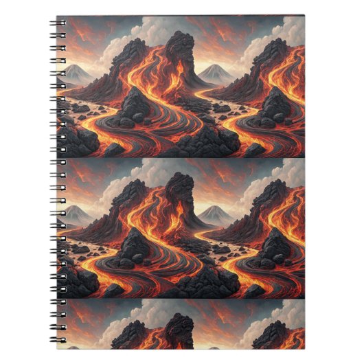 火山溶岩流レジームラウンドアート ノートブック (正面)