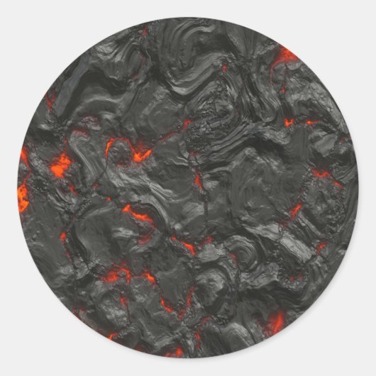 火山溶岩背景効果 ラウンドシール (正面)