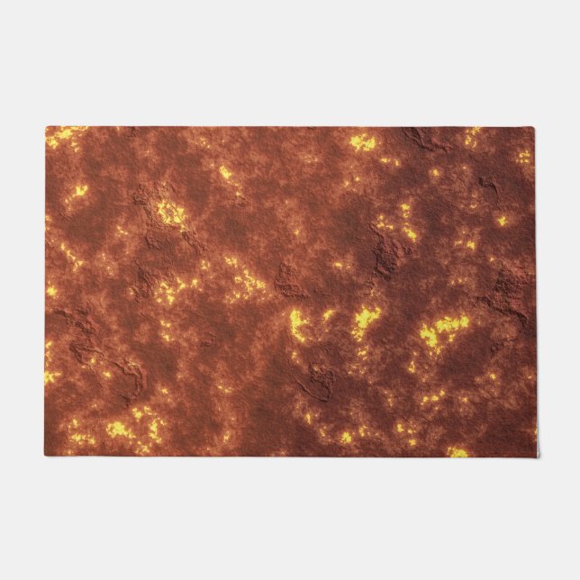 火山熱い溶岩惑星表面 ドアマット (正面)