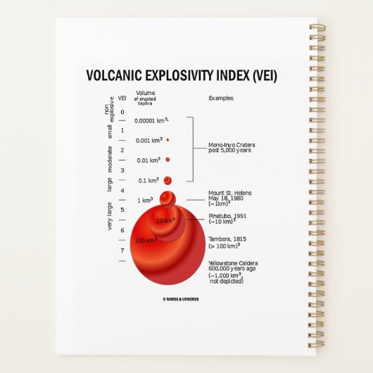 火山爆発性指数(VEI)地質学の火山 プランナー手帳 (裏面)