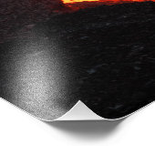 火山風景 – 火口噴火からの熱い溶岩噴火 フォトプリント            (角)