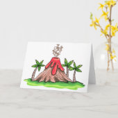 火山 カード (黄色い花)