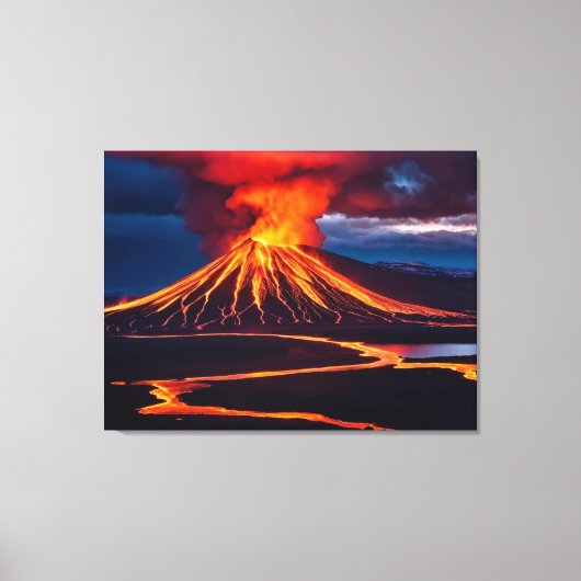 火山 キャンバスプリント (正面)