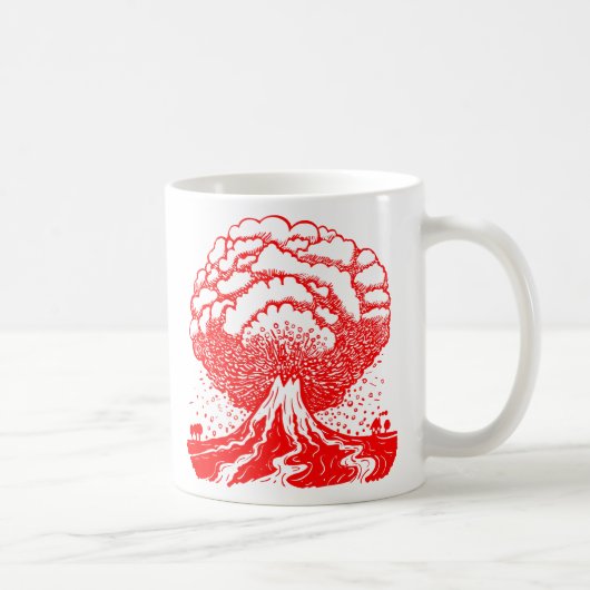 火山 – 赤 コーヒーマグカップ (右)
