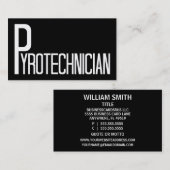 火工技術者の白黒の名刺 名刺 (正面/裏面)