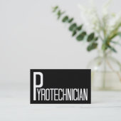 火工技術者の白黒の名刺 名刺 (スタンド正面)