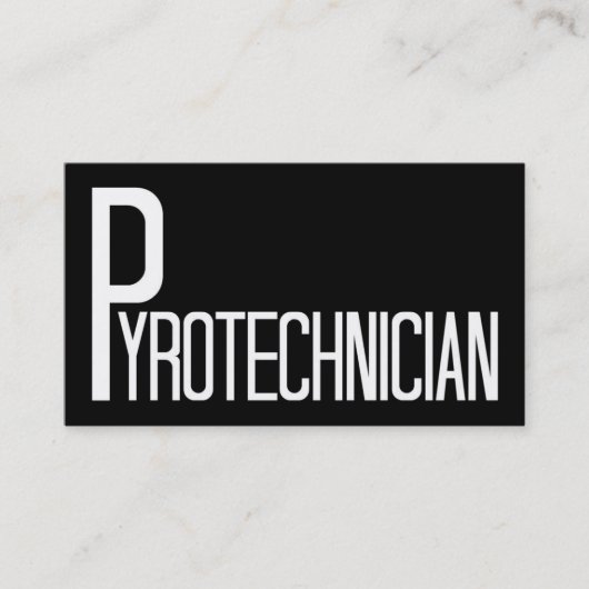 火工技術者の白黒の名刺 名刺 (正面)