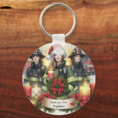 火感謝してい消士のクリスマス キーホルダー (裏面)