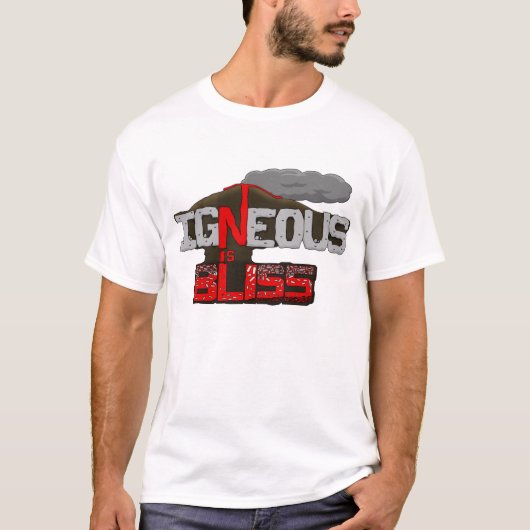 火成岩は至福の火山Tシャツ Tシャツ (正面)